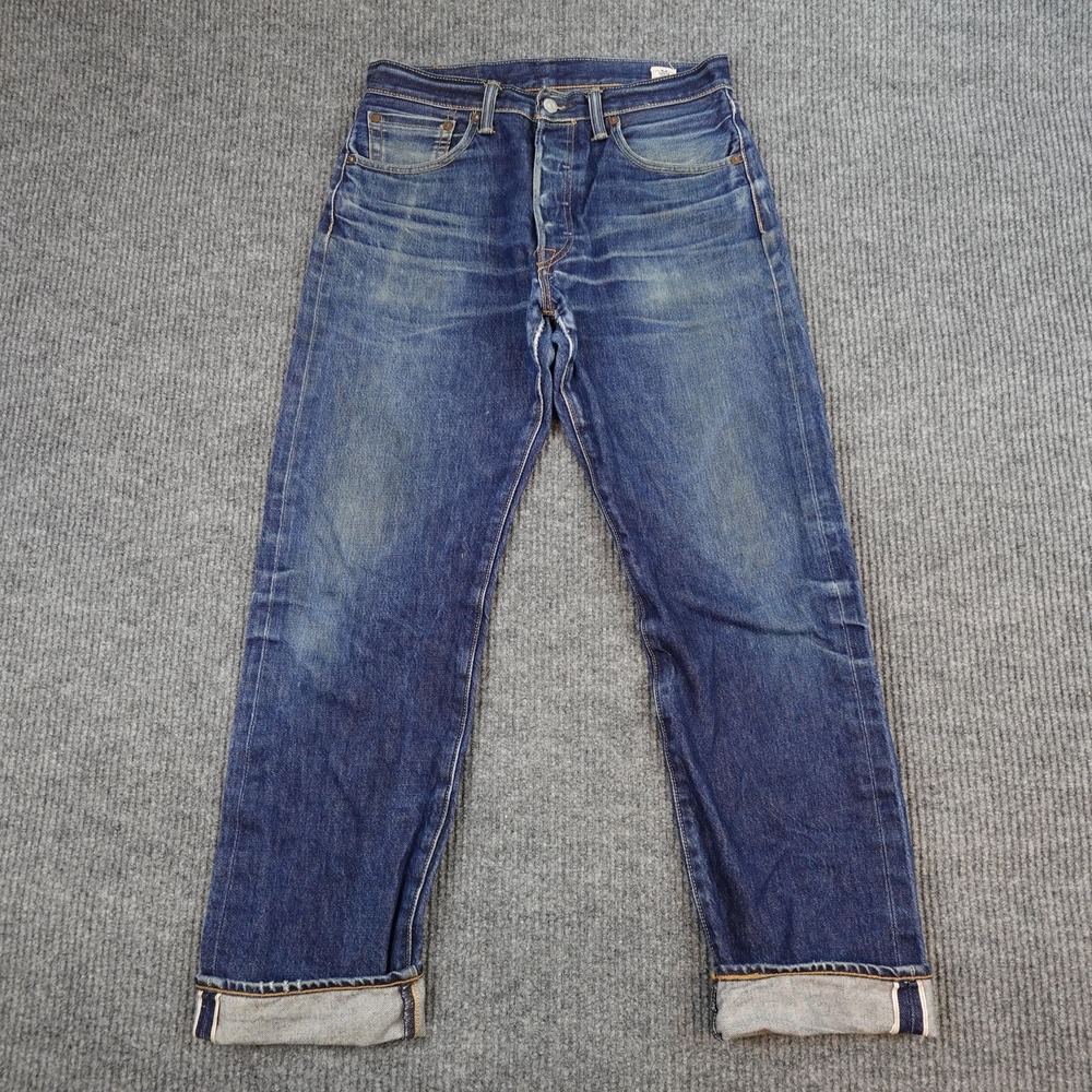 Levis 501 Jeans Mens 32x34 (32x30) Blue White Oak Cone Denim Selvedge